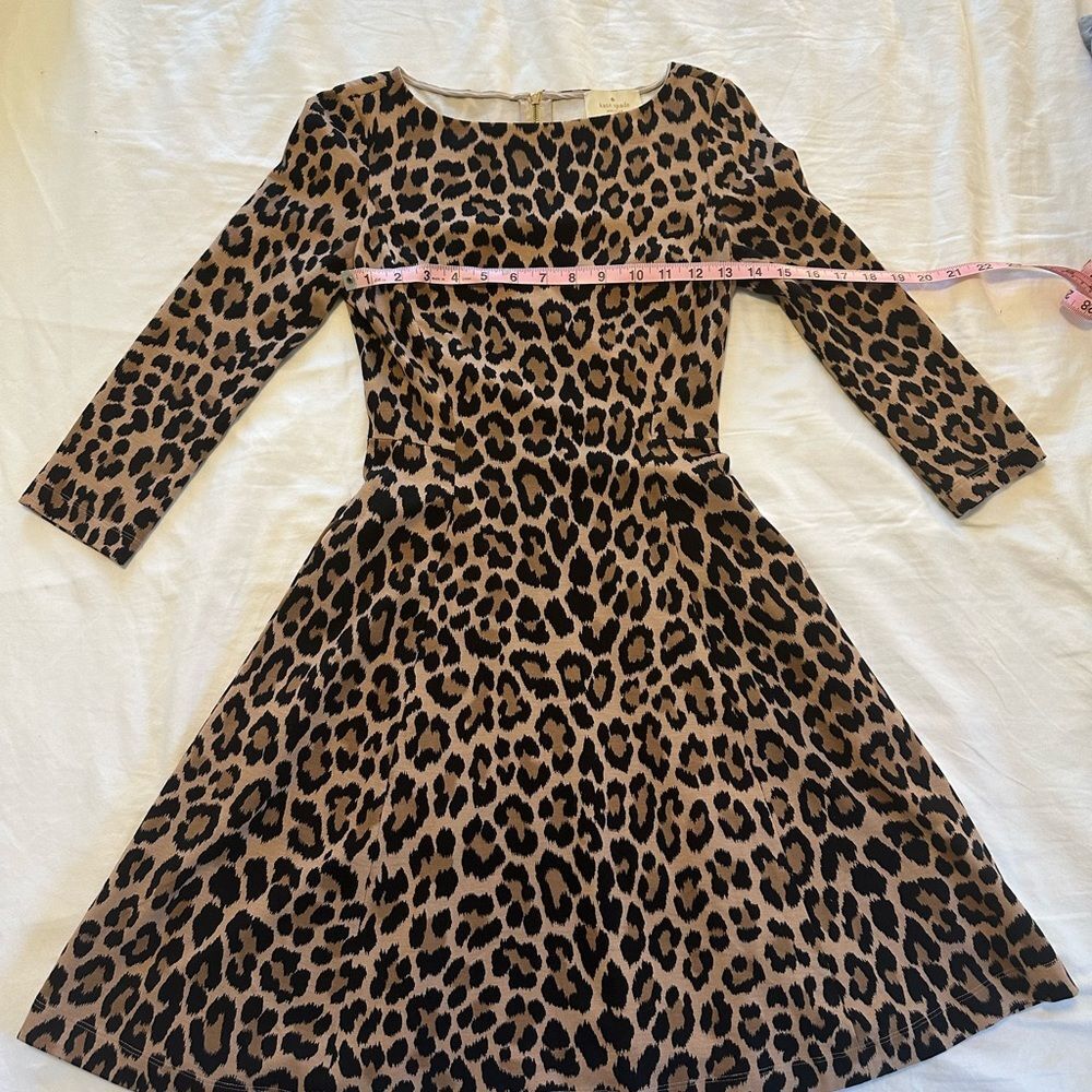 Kate Spade Leopard Fit & Flare Dress 00 Autumn Wedding Guest Homecoming - Picture 8 of 11